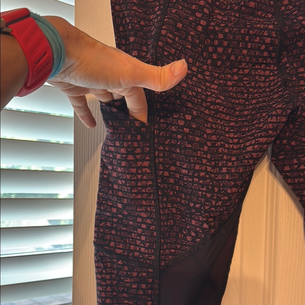 lululemon athletica Black and Pink Patterned Leggings